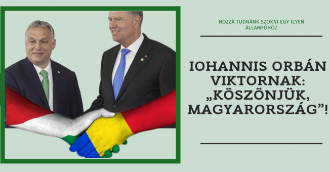 Iohannis Orbán Viktornak „köszönjük, Magyarország”!