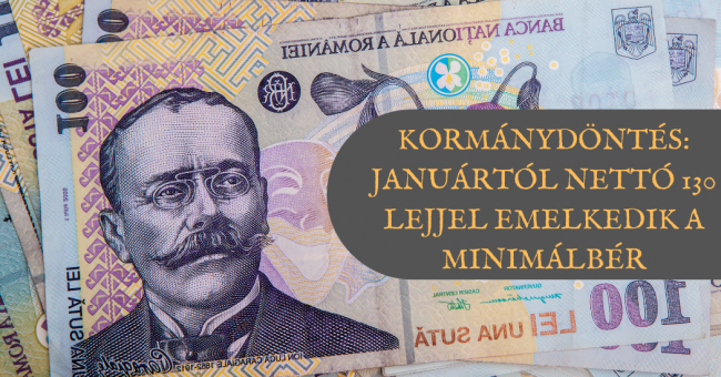 Kormánydöntés januártól nettó 130 lejjel emelkedik a minimálbér