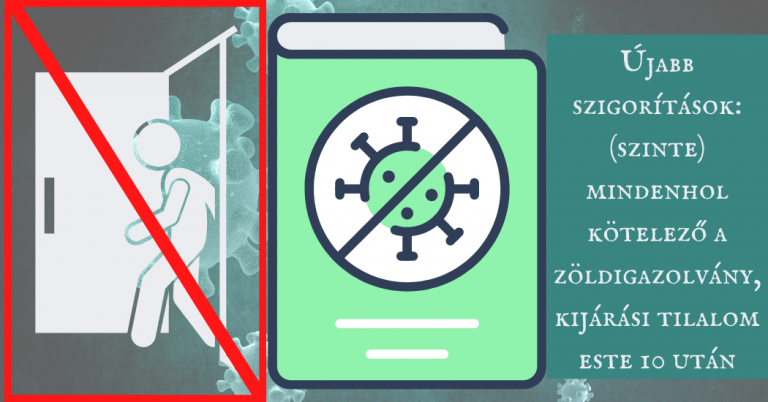 Újabb szigorítások (szinte) mindenhol kötelező a zöldigazolvány, kijárási tilalom este 10 után