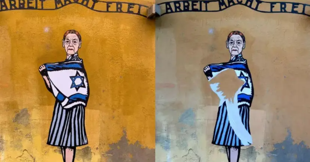 Borítókép: A falfestmény támadás előtt és után, kép forrása: LAC News24